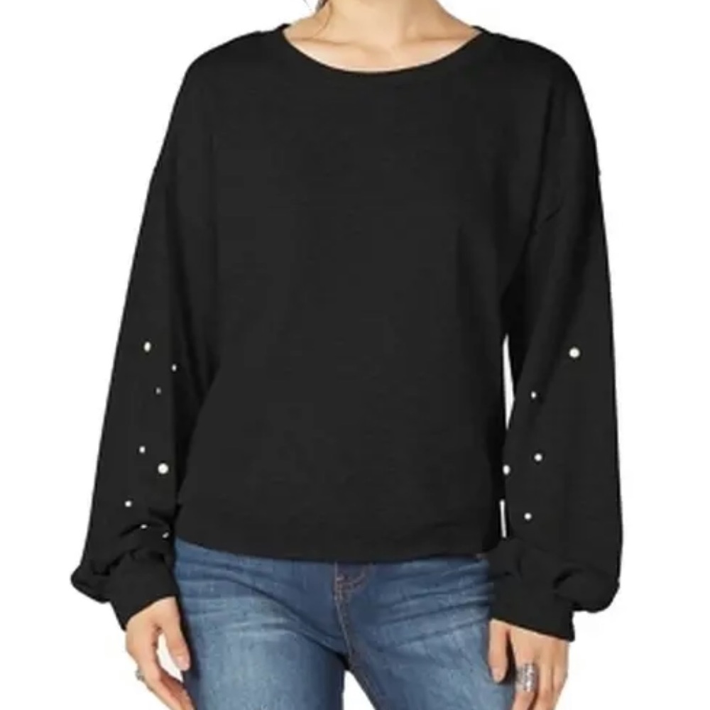 Ultra Flirt pearl embellished pull over sweater